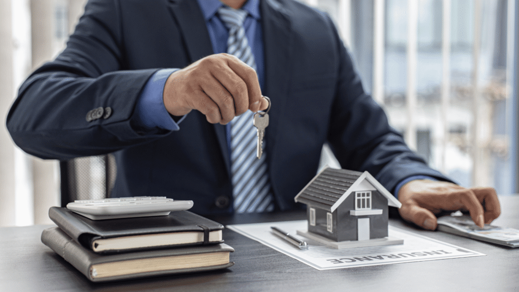 real estate agent selling a house